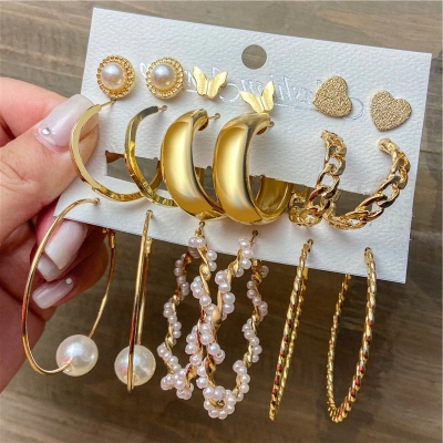 Picture of Stylish and fashionable 9 Pairs Earrings Set for Women