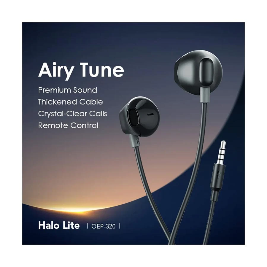 Picture of Oraimo Half In-Ear Wired Black Earphone