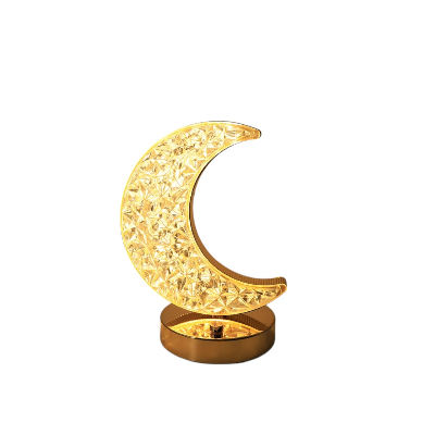 Picture of Star Shaped LED Crystal Table Lamp – Portable USB Rechargeable Bedside Lamp with Touch Sensor & Dual Color Lighting