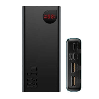 Picture of Baseus Adaman 20000mAh Metal Power Bank 22.5W Fast Charging | LED Display | USB-C & Dual USB Output Black