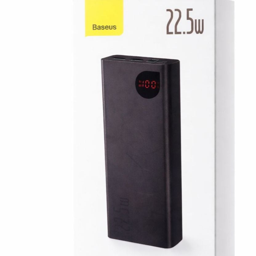 Picture of Baseus Adaman 20000mAh Metal Power Bank 22.5W Fast Charging | LED Display | USB-C & Dual USB Output Black