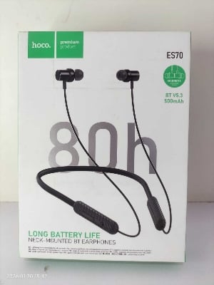 Picture of HOCO ES70 Armour Wireless Neckband Earphones - Bluetooth 5.3 - 500mAh Battery - 80 Hours Playtime - Magnetic Design - Sweatproof Sports Headphones Black