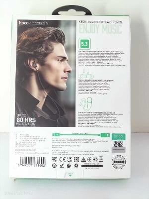Picture of HOCO ES70 Armour Wireless Neckband Earphones - Bluetooth 5.3 - 500mAh Battery - 80 Hours Playtime - Magnetic Design - Sweatproof Sports Headphones Black