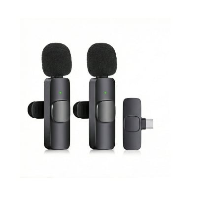 Picture of K9 Wireless Dual Lavalier Microphone for Mobile | Noise Reduction Mic for Vlog, Interview & Live Streaming Black