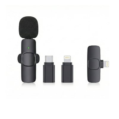 Picture of K9 Wireless Dual Lavalier Microphone for Mobile | Noise Reduction Mic for Vlog, Interview & Live Streaming Black