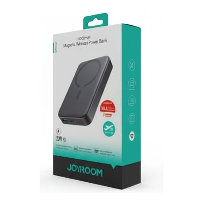 Picture of JOYROOM 10000mAh Magnetic Wireless Power Bank | 20W PD Fast Charging | MagSafe Compatible | Type-C & USB Output Black