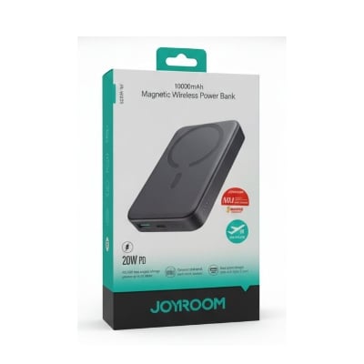 Picture of JOYROOM 10000mAh Magnetic Wireless Power Bank | 20W PD Fast Charging | MagSafe Compatible | Type-C & USB Output Black