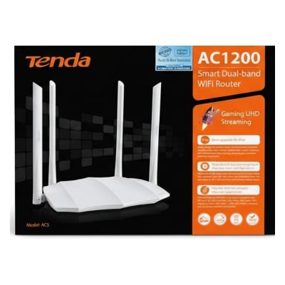 Picture of Tenda AC5 AC1200 Smart Dual-Band WiFi Router | 1200Mbps Gigabit Wireless Router | 4 Antenna Home Broadband Router White