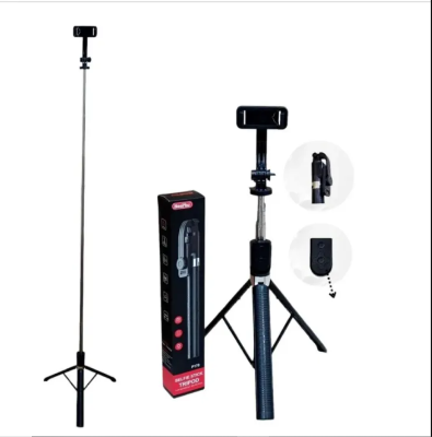 Picture of Plokama k9 Professional Bluetooth Selfie Stick Tripod -  Extendable Phone Stand with Detachable Wireless Remote for Vlog & Live Stream Black