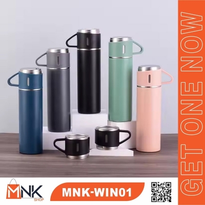 Picture of 500ml Durable Vacuum Flask with 3 Mugs (Green)