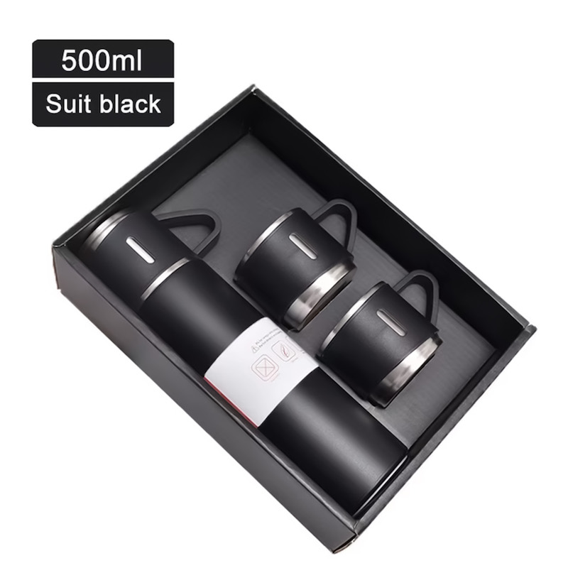 Picture of 500ml Thermal Flask Set with 3 Cups (Black)