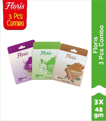 Picture of Floris Air Freshener Block Mixed Fragrance 3 piece combo - 48 gm X 3 (Jasmine,Lavender,Sandalwood)