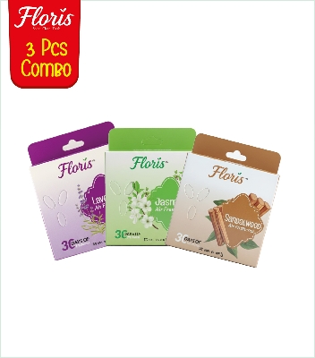 Picture of Floris Air Freshener Block Mixed Fragrance 3 piece combo - 48 gm X 3 (Jasmine,Lavender,Sandalwood)