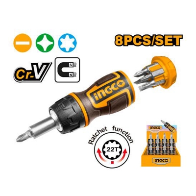 Picture of 🔧 Professional 8 in 1 Stubby Screwdriver Set – AKISDS0708 (Yellow)