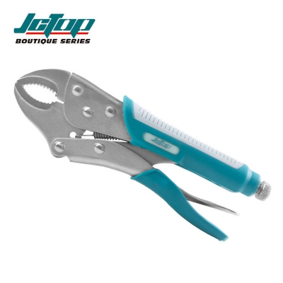 Picture of 🛠️ JCTOP 10 Inch CRV Tool Vice Grip – Automatic Curved Serrated Jaw Locking Pliers (BC0110) (Light blue)