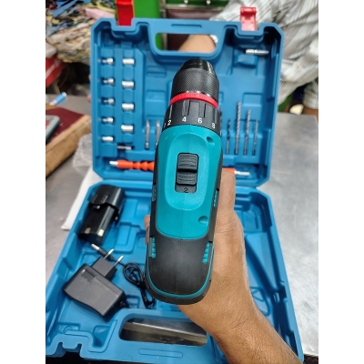 Picture of 🔧 Makita 12V Rechargeable Cordless Drill Machine –25Pcs Full Set (High Performance) (Blue)