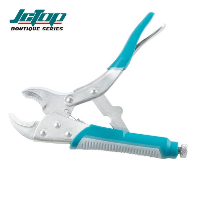Picture of 🛠️ JCTOP 10 Inch CRV Tool Vice Grip – Automatic Curved Serrated Jaw Locking Pliers (BC0110) (Light blue)