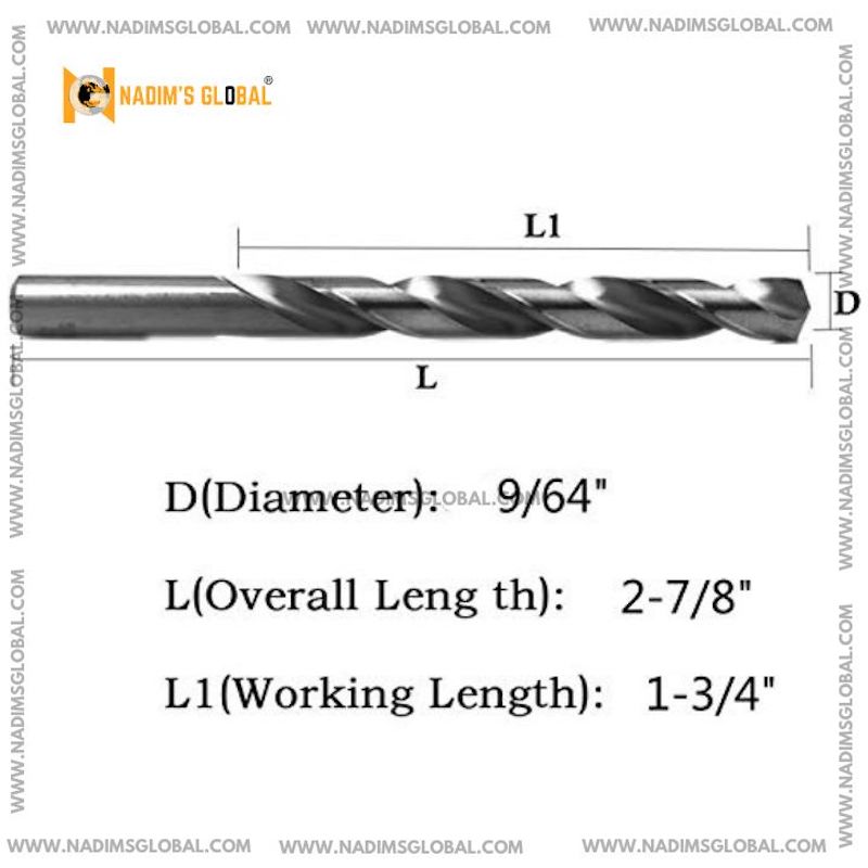 Picture of 9/64 Iron Drill Bit – 10pcs Pack | Durable High-Speed Drill Bits for Metal, Wood & Plastic (White)