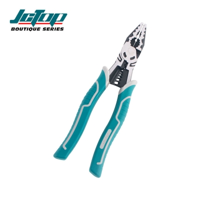 Picture of JCTOP Heavy-duty Strong CRV Steel Serrated Jaw Metric 9"225mm DIY Wire Pliers-BG2929 (Deep green)