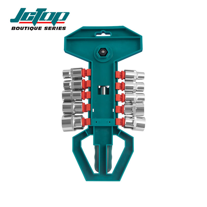 Picture of 12 Pcs JCTOP 1/2" Ratchet Socket Wrench Set 10-24mm Combination Quick Auto Repair Socket Wrench Tool Set-CK0512 (Deep green)