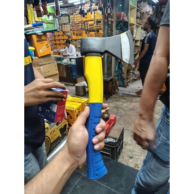 Picture of 🪓 Heavy Duty Steel Axxe / Hatchet – Non-Slip Rubber Handle (Professional Use) (Black)