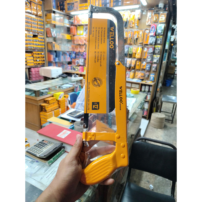 Picture of WELLOO 12" Inch Adjustable Hacksaw Frame HKF5302 🛠️🪚 (Yellow)