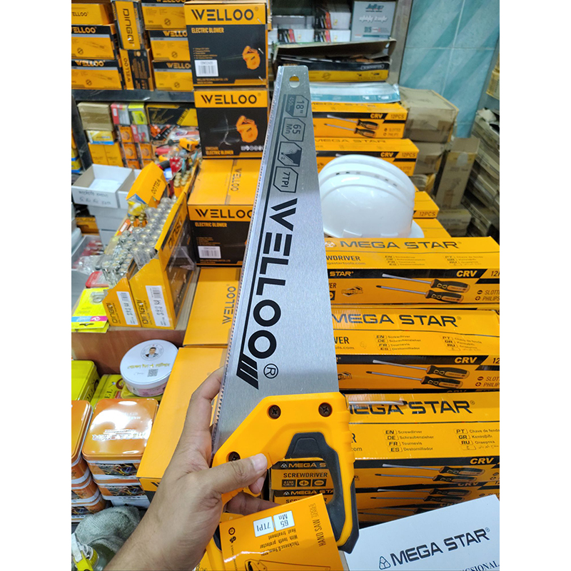 Picture of WELLOO 16", 18" Hand Saw for Wood Cutting HDS55012 🛠️🪚 (Yellow)