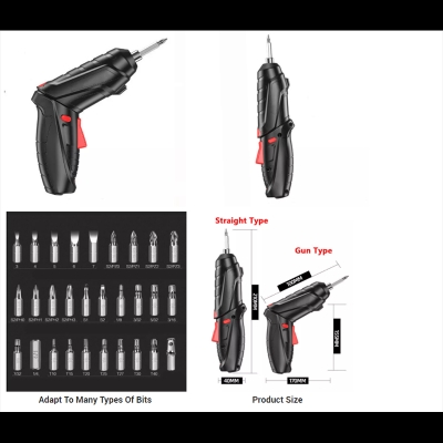Picture of 🔧 Tuoye Cordless Screwdriver Tool Set (47 pcs) – Powerful & Handy Screwgun (Black)