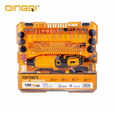Picture of DINGQI Mini Drill Machine Dremel Drills Rotary DIY Tools Set 185W Die Grinder DIY Tool Variable Speed Mini Hand Grinder-JJ01018 (Yellow)
