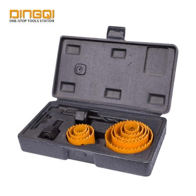 Picture of 🛠️ Dmax Power Professional 11PCS High Carbon Steel Hole Saw Kit – Perfect for Wood & DIY (DMP11) (Yellow)