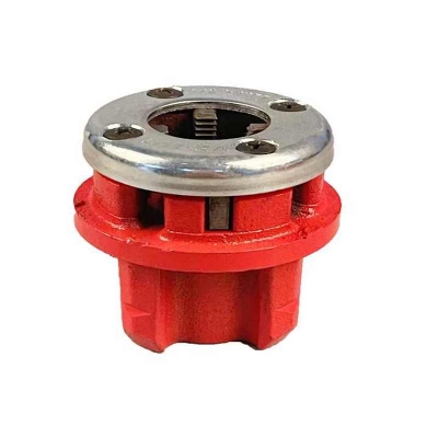 Picture of 1-1/2" Inch Portable Ratchet Die Stock Hinge Plate Head Manual Pipe Threader Machine Tool (Red)