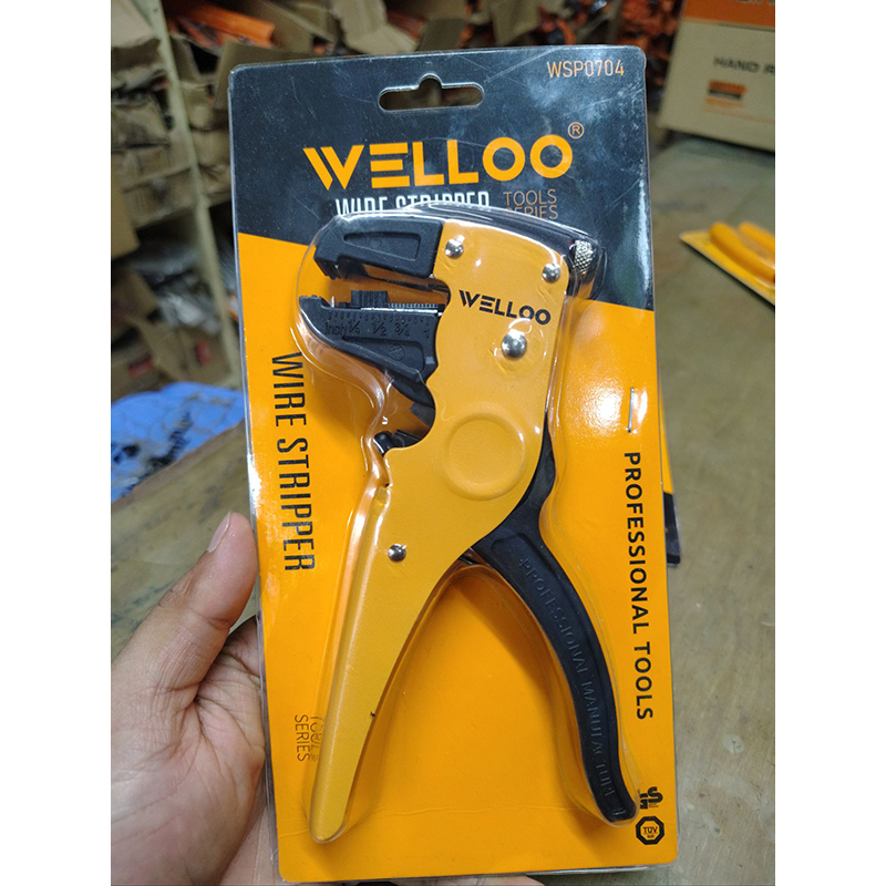 Picture of 🔧 WELLOO Multi-Functional Wire Stripper | Professional Electrical Hand Tool – WSP0704 (Yellow)