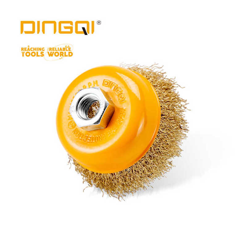 Picture of 🔧 WELLOO 3" Inch Copper Wire Cup Brush – WCC12075 (Gold)