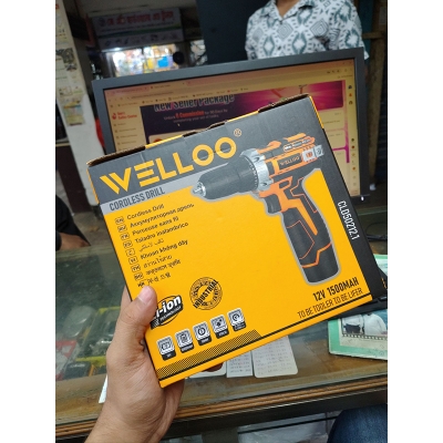 Picture of WELLOO 12V Lithium Electric Hand Power Tools Cordless Brushless Drill, Screwgun-LD50212 (Black)