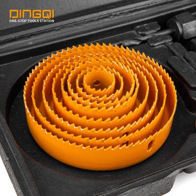 Picture of 🛠️ Dmax Power 16PCS High Carbon Steel Hole Saw Kit – Perfect for Wood & DIY Projects (Yellow)