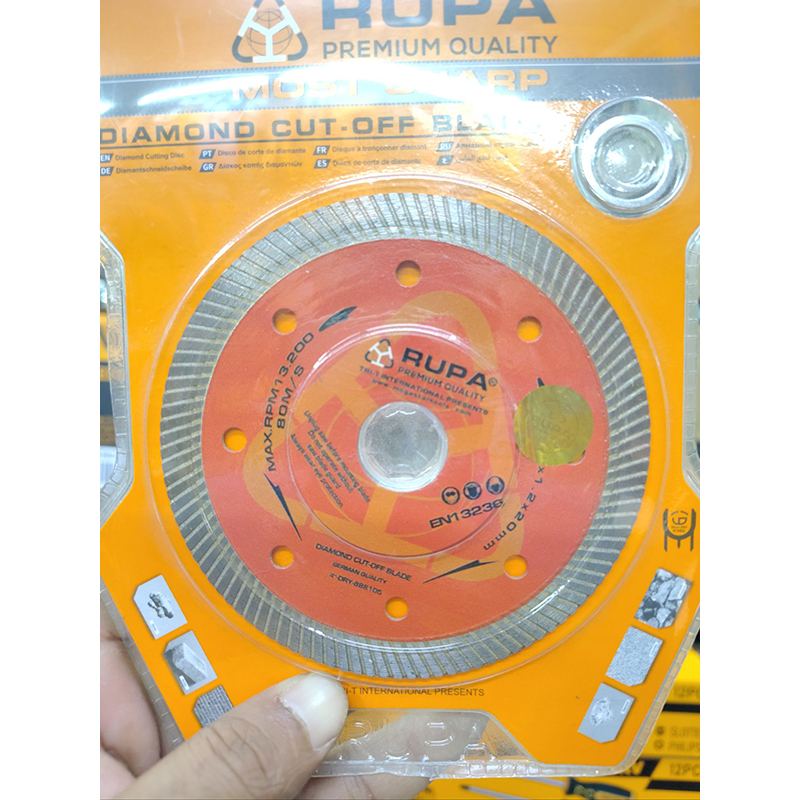 Picture of 💎 RUPA 4" / 105mm Turbo Type Premium Diamond Cut-Off Blade (Yellow)