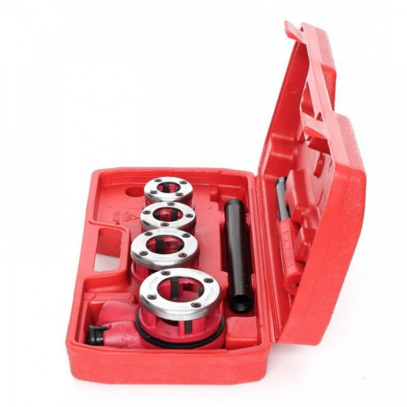 Picture of 🛠️ Ratchet Pipe Threader Kit – 4 Dies (1/2", 3/4", 1", 1-1/4")-JD8803 (Red)