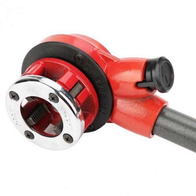 Picture of 🛠️ 3/4" Portable Ratchet Die Stock – Manual Pipe Threader Machine Tool (Red)