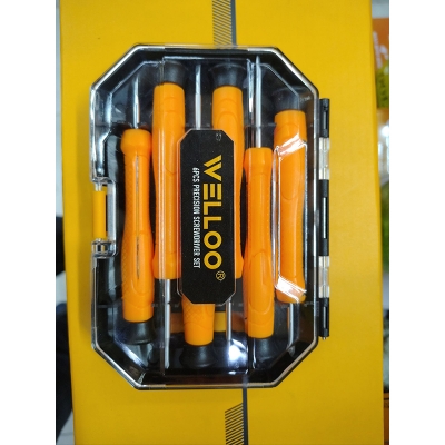 Picture of WELLOO 6Pcs Precision Screwdriver Set For Laptop,Mobile Phone Usage SCT02006 (Black)