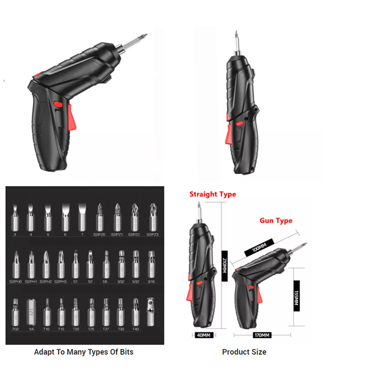 Picture of 🔧 Tuoye Cordless Screwdriver Tool Set (47 pcs) – Powerful & Handy Screwgun (Black)