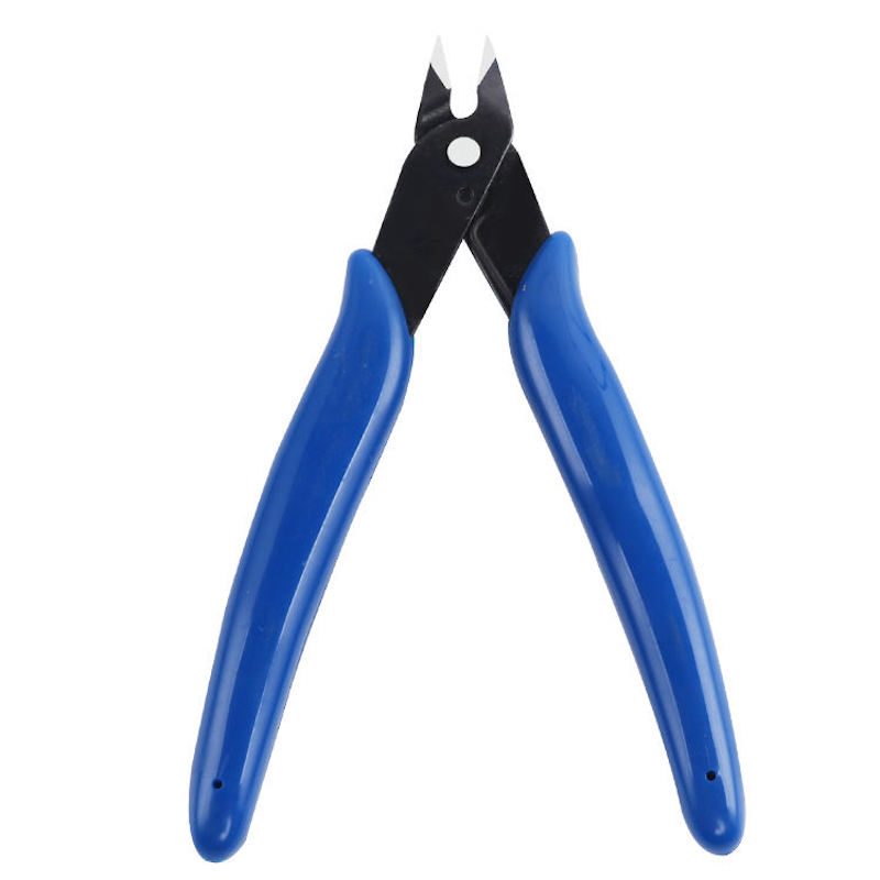 Picture of YTH 170mm Mini Steel Diagonal Pliers DIY Edge Scissors with Anti-Slip Rubber Flat Scissors for Cutting OEM Customizable (Blue)