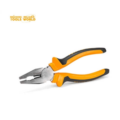 Picture of DINGQI Good Quality Combination Pliers 8"inch Pliers With Rubber Handles Slip Joint Combination Pliers-21108 (Yellow)