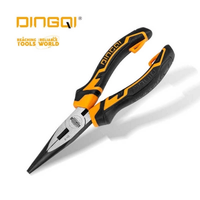 Picture of DingQi New Design Cheap Price Multifunctional Tools 6Inch Carbon Steel Long Nose Pliers With Tpr Handle-23206 (Black)