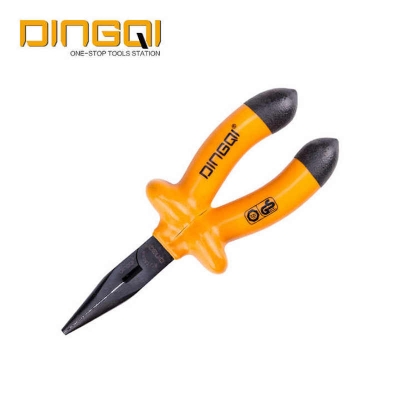 Picture of DINGQI High Quality 6 Inch Insulation Side Cutter Entering Flat Bit Pliers for Polishing-23006 (Orange)