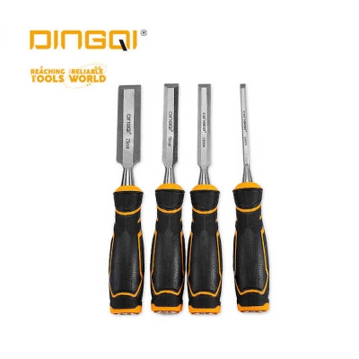 Picture of DINGQI 6 /14 /16 /25mm Woodworking Carpenter Firmer Chisel 4 Piece Wood Carving Chisel Set-37004A (Black)