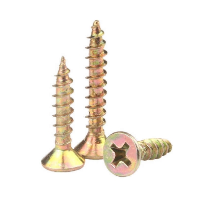 Picture of Tri-T 1/2" inch Pozi Drive Double Countersunk Head Chipboard Screw Used on Wood (Gold)