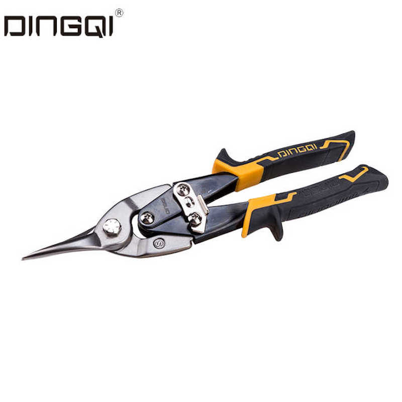 Picture of DingQi 10" Aviation Tin Snip Scissors for Cutting Steel CR-V Material Straight Cutter-65005 (Black)