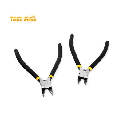 Picture of DINGQI 6 Inch Precision Electronic Diagonal Pointed Head Cutters Plier Clean Cut Micro Wire Cutter Shear Flush Cutter-BB02206 (Black)