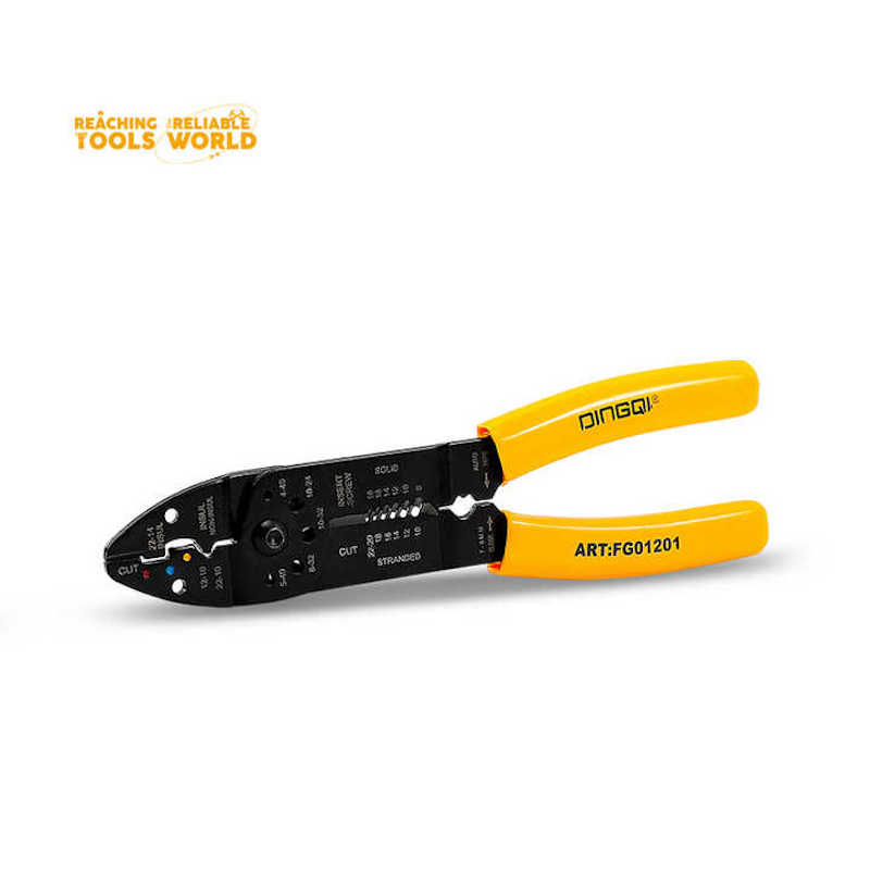 Picture of WELLOO New Model Manufacturing 8.5in Wire Stripping Tool Safety Lock Cable Cutter Iron Wire Pliers-WSP0703 (Yellow)