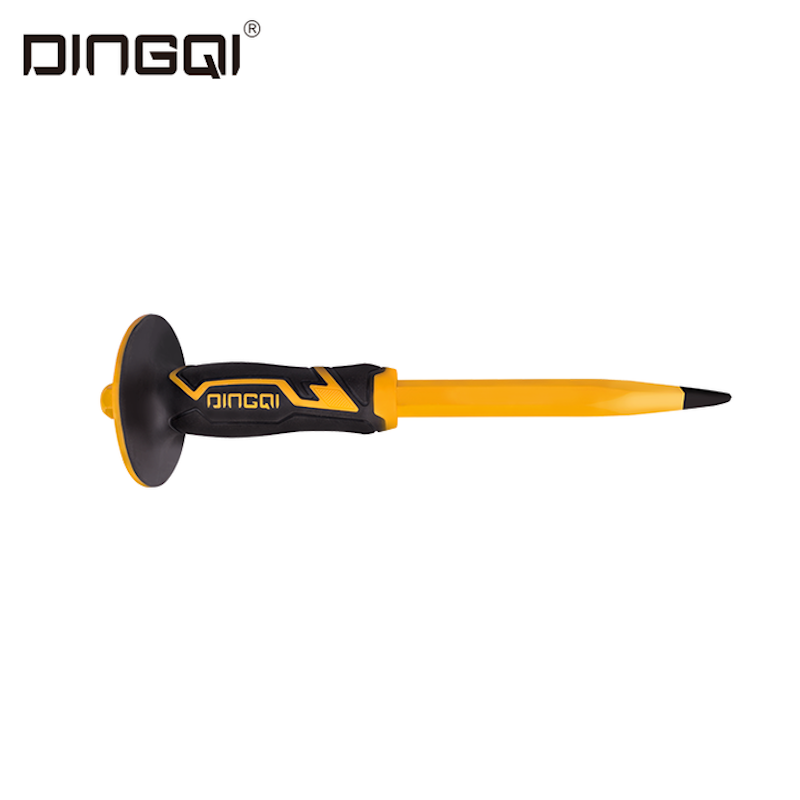 Picture of DingQi High Quality Stone Chisel Quarry Pick Quarry Chisel Carbon Steel Cold Chisel With Safe Grip Rubber Handle-37209 (Orange)
